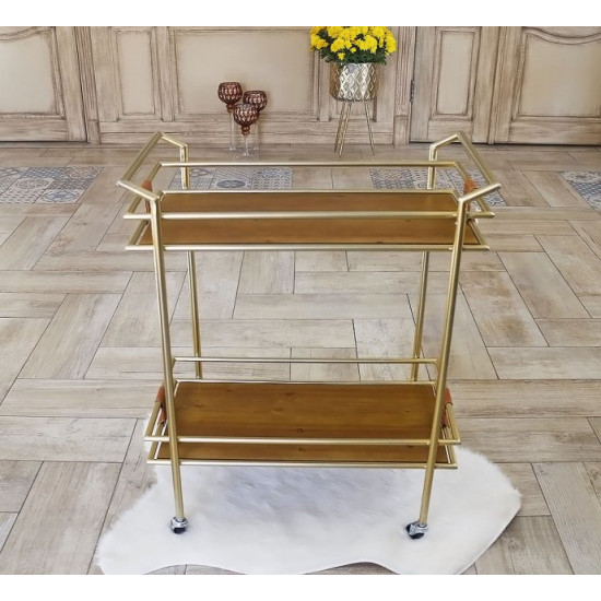 Serving table on wheels made of metal and glass Grand Present 21031 Serving table on wheels made of metal and glass Grand Present 21031