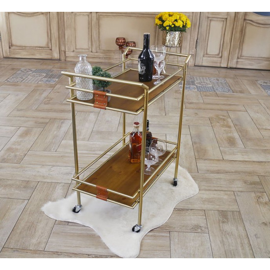 Serving table on wheels made of metal and glass Grand Present 21031 Serving table on wheels made of metal and glass Grand Present 21031
