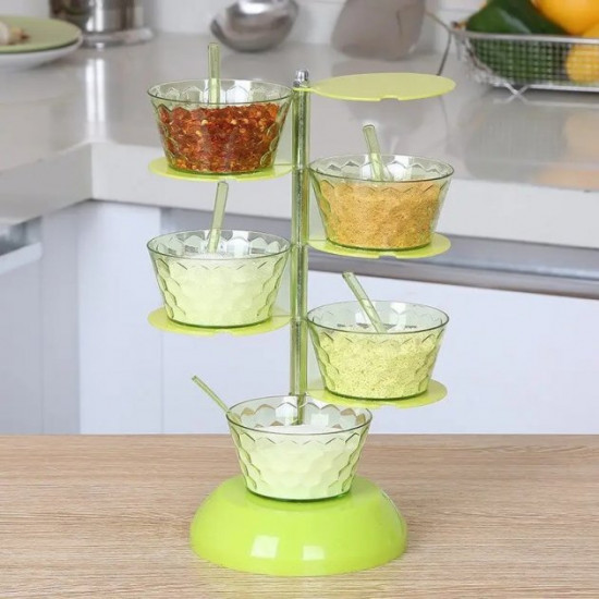 Herb and spice rack with 5 bowls Supretto rotating (Art. 7182-0001) Herb and spice rack with 5 bowls Supretto rotating (Art. 7182-0001)
