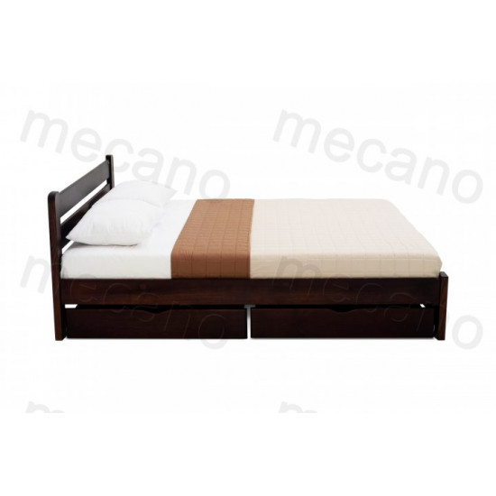 Double Bed made of pine wood 120*190 Prestige MECANO color Dark walnut 19MKR09 Double Bed made of pine wood 120*190 Prestige MECANO color Dark walnut 19MKR09