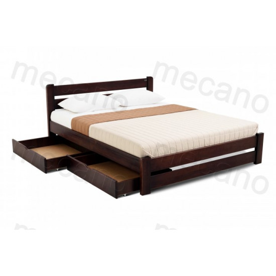 Double Bed made of pine wood 120*190 Prestige MECANO color Dark walnut 19MKR09 Double Bed made of pine wood 120*190 Prestige MECANO color Dark walnut 19MKR09