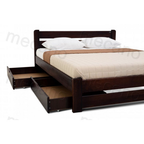 Double Bed made of pine wood 120*190 Prestige MECANO color Dark walnut 19MKR09 Double Bed made of pine wood 120*190 Prestige MECANO color Dark walnut 19MKR09