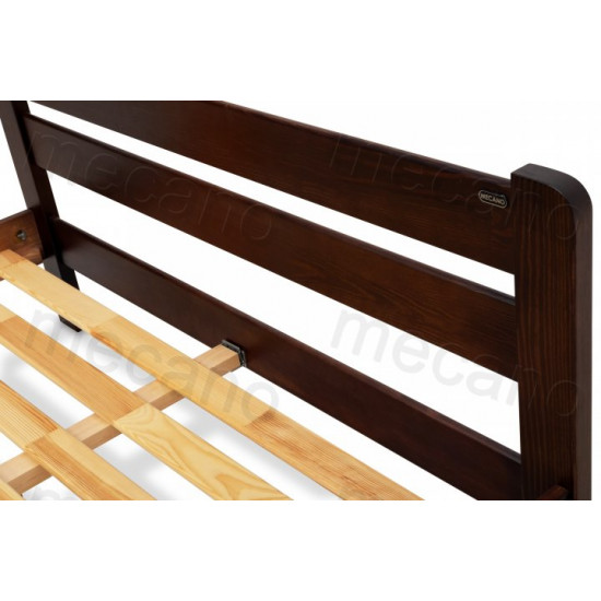 Double Bed made of pine wood 120*190 Prestige MECANO color Dark walnut 19MKR09 Double Bed made of pine wood 120*190 Prestige MECANO color Dark walnut 19MKR09