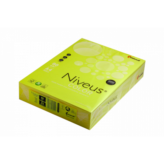 Папір кольоровий неон Niveus А4/80 500л жовтий (A4.80.NVN.NEOGB.500) Папір кольоровий неон Niveus А4/80 500л жовтий (A4.80.NVN.NEOGB.500)