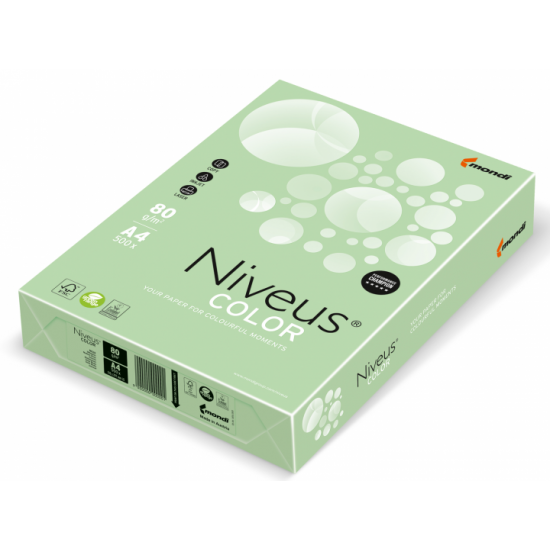 Бумага цветная Niveus пастель А4/80 500л зеленый (A4.80.NVP.MG28.500) Бумага цветная Niveus пастель А4/80 500л зеленый (A4.80.NVP.MG28.500)
