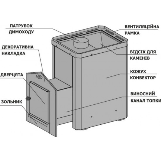 Дров'яна кам'янка Новаслав Класік ПКС-04 Ч С2, 26 м. куб Дров'яна кам'янка Новаслав Класік ПКС-04 Ч С2, 26 м. куб