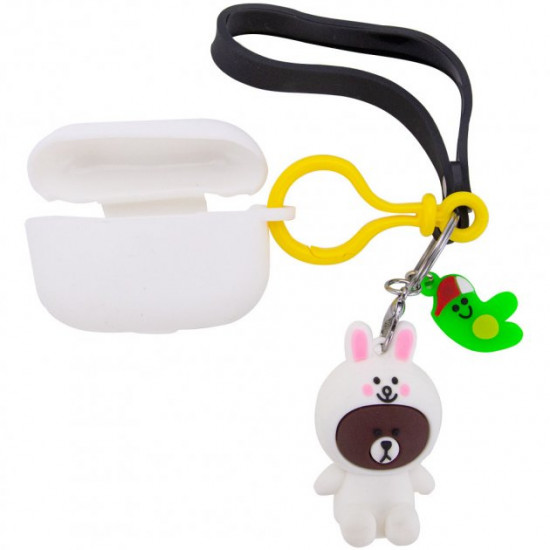 Силіконовий футляр Cute Charm для навушників AirPods Pro Ведмідь у костюмі / Білий Силіконовий футляр Cute Charm для навушників AirPods Pro Ведмідь у костюмі / Білий