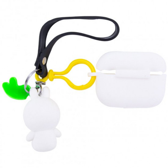 Силіконовий футляр Cute Charm для навушників AirPods Pro Ведмідь у костюмі / Білий Силіконовий футляр Cute Charm для навушників AirPods Pro Ведмідь у костюмі / Білий