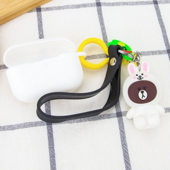 Силіконовий футляр Cute Charm для навушників AirPods Pro Ведмідь у костюмі / Білий Силіконовий футляр Cute Charm для навушників AirPods Pro Ведмідь у костюмі / Білий