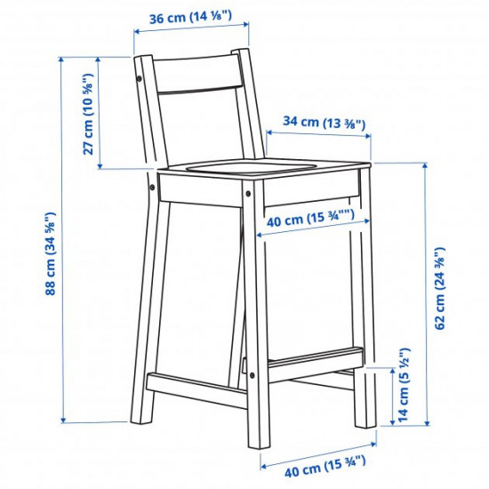 Bar chair IKEA NORDVIKEN 604.246.90 Bar chair IKEA NORDVIKEN 604.246.90