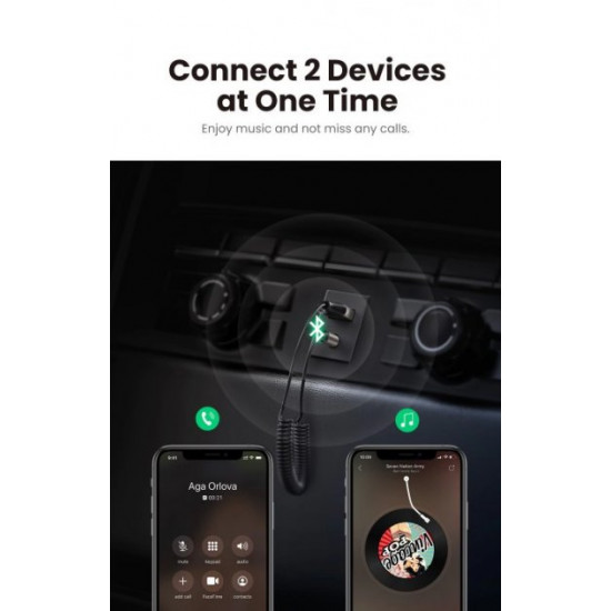 Bluetooth adapter Ugreen Bluetooth 5.0 car AUX receiver with microphone Space Gray (70601) Bluetooth adapter Ugreen Bluetooth 5.0 car AUX receiver with microphone Space Gray (70601)