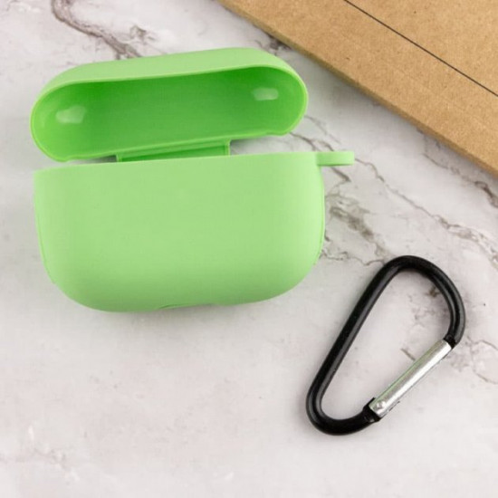 Протиударний чохол для навушників Airpods Pro / Epik силіконовий футляр з карабіном / Зелений Spearmint Протиударний чохол для навушників Airpods Pro / Epik силіконовий футляр з карабіном / Зелений Spearmint