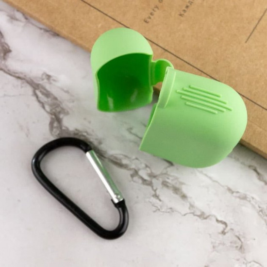 Протиударний чохол для навушників Airpods Pro / Epik силіконовий футляр з карабіном / Зелений Spearmint Протиударний чохол для навушників Airpods Pro / Epik силіконовий футляр з карабіном / Зелений Spearmint