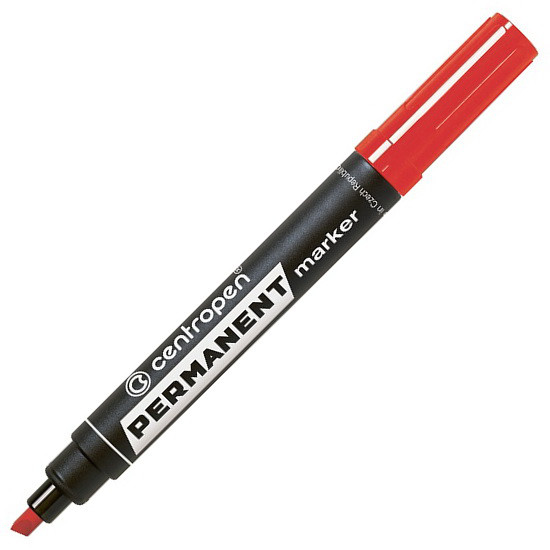 Permanent red wedge-shaped marker 1-4.6 mm, Centropen 8576 Permanent red wedge-shaped marker 1-4.6 mm, Centropen 8576