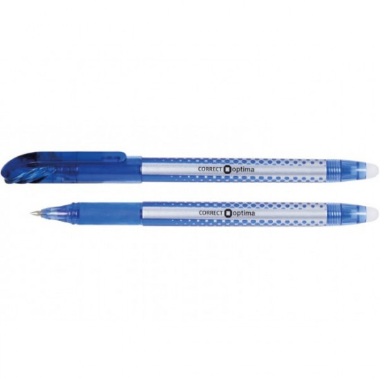 Ballpoint pen writes and erases OPTIMA CORRECT 0.5 mm writes in blue Ballpoint pen writes and erases OPTIMA CORRECT 0.5 mm writes in blue