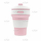 Reusable Silicone Foldable Thermal Mug with Lid Collapsible Leakproof Thermal Cup for Coffee Tea, Pink Reusable Silicone Foldable Thermal Mug with Lid Collapsible Leakproof Thermal Cup for Coffee Tea, Pink