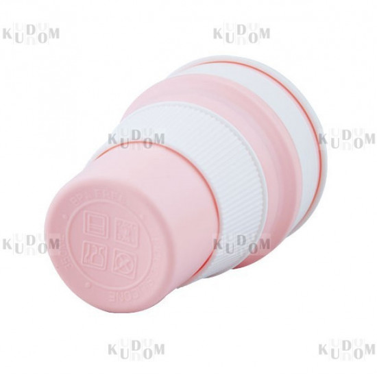 Reusable Silicone Foldable Thermal Mug with Lid Collapsible Leakproof Thermal Cup for Coffee Tea, Pink Reusable Silicone Foldable Thermal Mug with Lid Collapsible Leakproof Thermal Cup for Coffee Tea, Pink
