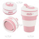 Reusable Silicone Foldable Thermal Mug with Lid Collapsible Leakproof Thermal Cup for Coffee Tea, Pink Reusable Silicone Foldable Thermal Mug with Lid Collapsible Leakproof Thermal Cup for Coffee Tea, Pink