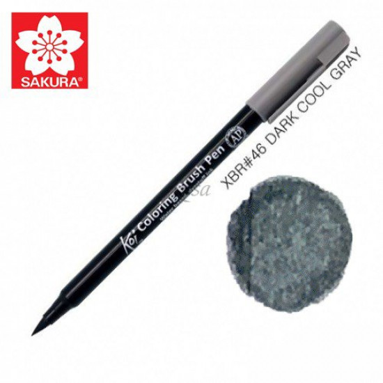 Sakura Koi Brush Marker 0.5mm Cool Dark Gray (XBR #46) Sakura Koi Brush Marker 0.5mm Cool Dark Gray (XBR #46)