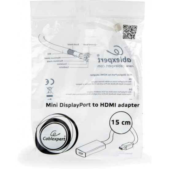  Адаптер-преобразователь Cablexpert A-mDPM-HDMIF-02-W