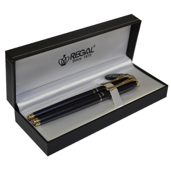 Set of Regal pens (fountain+rollerball) in gift case L pearl black (R12216.L.RF) Set of Regal pens (fountain+rollerball) in gift case L pearl black (R12216.L.RF)