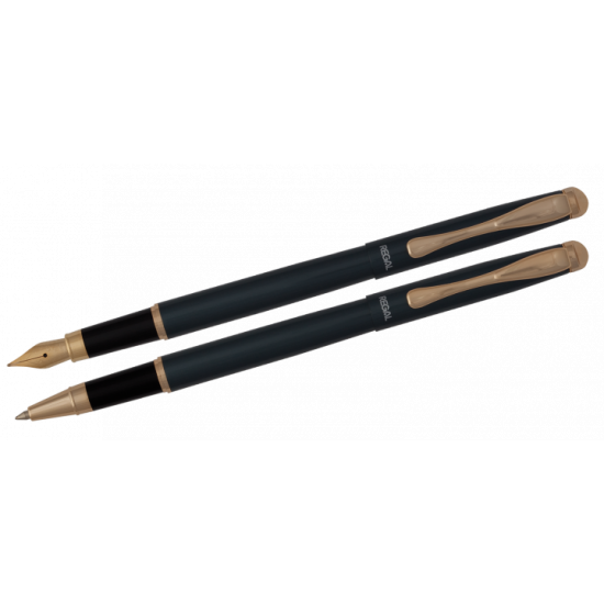 Set of Regal pens (fountain+rollerball) in gift case L pearl black (R12216.L.RF) Set of Regal pens (fountain+rollerball) in gift case L pearl black (R12216.L.RF)