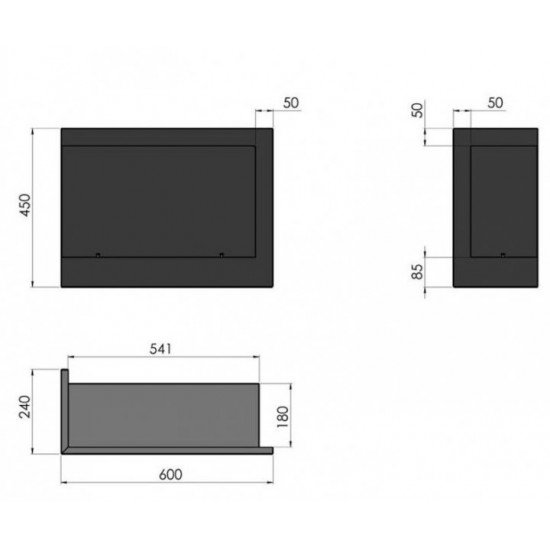 Біокамін Simple Fire Corner 600 L зі склом