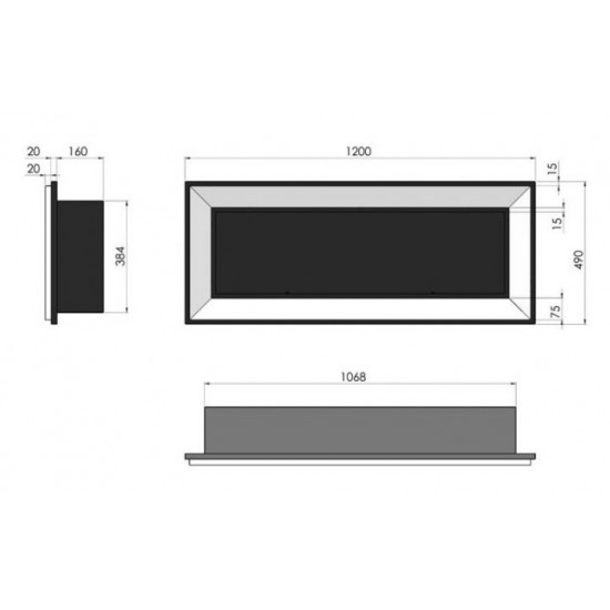 Біокамін Simple Fire Frame 1200 білий зі склом Біокамін Simple Fire Frame 1200 білий зі склом