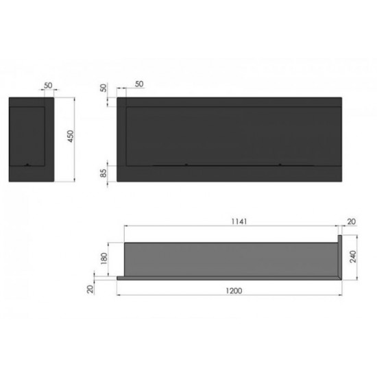 Біокамін Simple Fire Corner 1200 R Біокамін Simple Fire Corner 1200 R