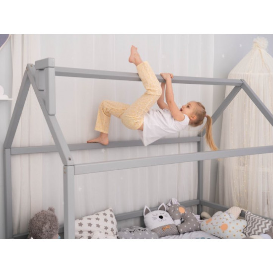 Дитяче ліжко будиночок Монтессорі BUSY WOOD Модель 2 190х90 см сіра Дитяче ліжко будиночок Монтессорі BUSY WOOD Модель 2 190х90 см сіра