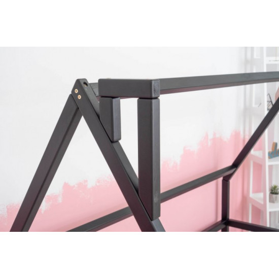 Дитяче ліжко будиночок Монтессорі BUSY WOOD Модель 1 190х90 см чорний Дитяче ліжко будиночок Монтессорі BUSY WOOD Модель 1 190х90 см чорний