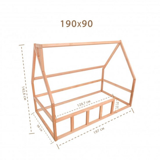 Дитяче ліжко будиночок Монтессорі BUSY WOOD Модель 1 190х90 см чорний Дитяче ліжко будиночок Монтессорі BUSY WOOD Модель 1 190х90 см чорний