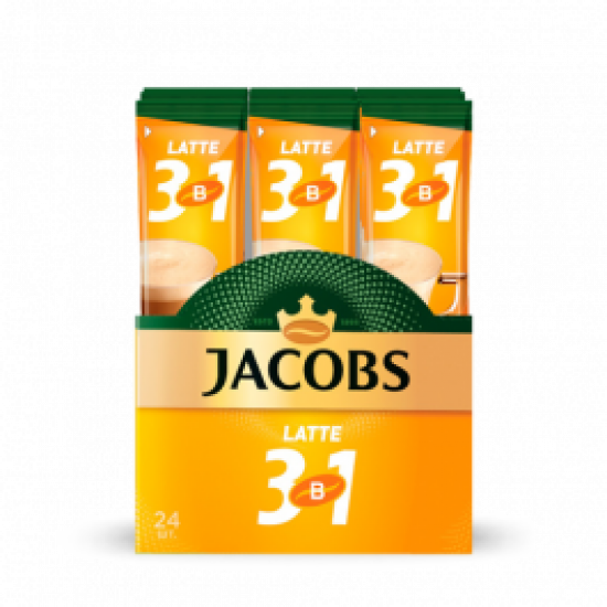 Кавовий напій Jacobs 3 in 1 Latte 24 x 12 г Кавовий напій Jacobs 3 in 1 Latte 24 x 12 г