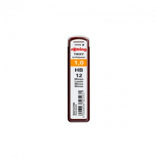  Грифели Rotring Tikky 1.0 мм 12 штук HB черные (S0312700)