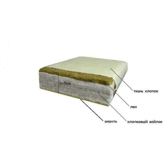 Mattress winter/summer (cotton fabric) 80x160x5 cm, cream Mattress winter/summer (cotton fabric) 80x160x5 cm, cream