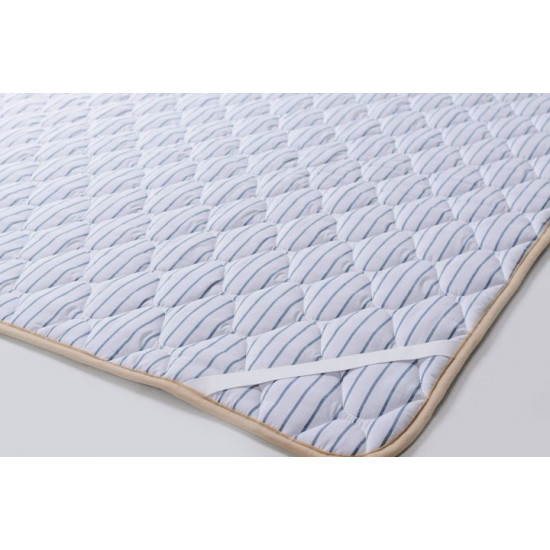Merino wool mattress cover 140x200 Goodnight Store color Blue / White with blue stripes Merino wool mattress cover 140x200 Goodnight Store color Blue / White with blue stripes