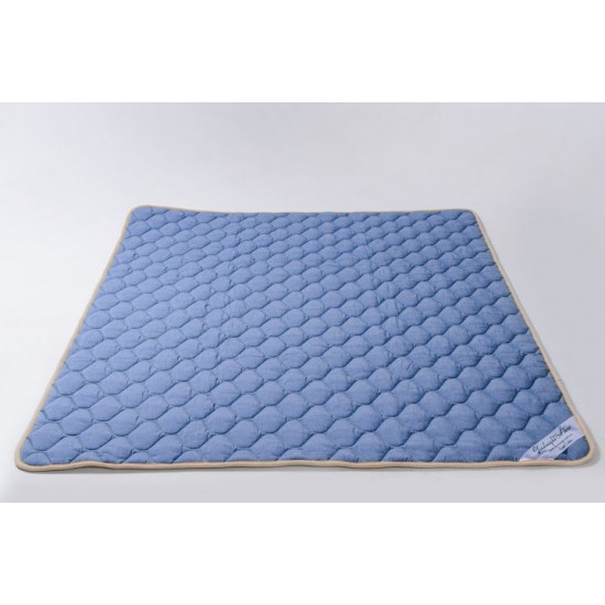 Merino wool mattress cover 160x200 Goodnight Store color Blue / White with blue stripes Merino wool mattress cover 160x200 Goodnight Store color Blue / White with blue stripes