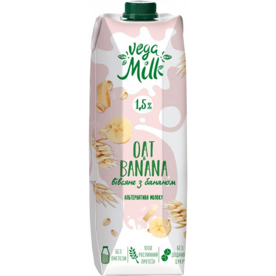 Напиток Vega Milk овсяный с бананом ультрапастеризованный 950 мл (4820192262118) Напиток Vega Milk овсяный с бананом ультрапастеризованный 950 мл (4820192262118)