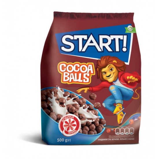 Сухі сніданки Start! Кульки Какао 500г (4820008125477) Сухі сніданки Start! Кульки Какао 500г (4820008125477)