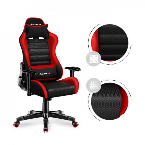 Крісло геймерське комп'ютерне Підліткове HUZARO RANGER 6.0 Red Mesh Оббивка тканина