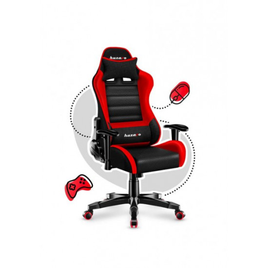 Крісло геймерське комп'ютерне Підліткове HUZARO RANGER 6.0 Red Mesh Оббивка тканина