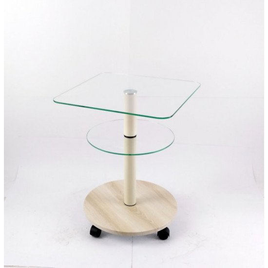 Стіл журнальний Commus Bravo Light 400 Kv6 clear-pepel-bg50 Стіл журнальний Commus Bravo Light 400 Kv6 clear-pepel-bg50