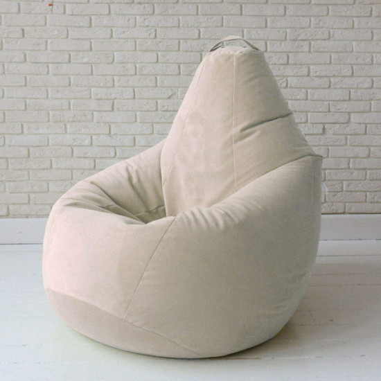 Frameless chair pear bag with inner cover Coolki Velor Beige XXL 130x90 Frameless chair pear bag with inner cover Coolki Velor Beige XXL 130x90