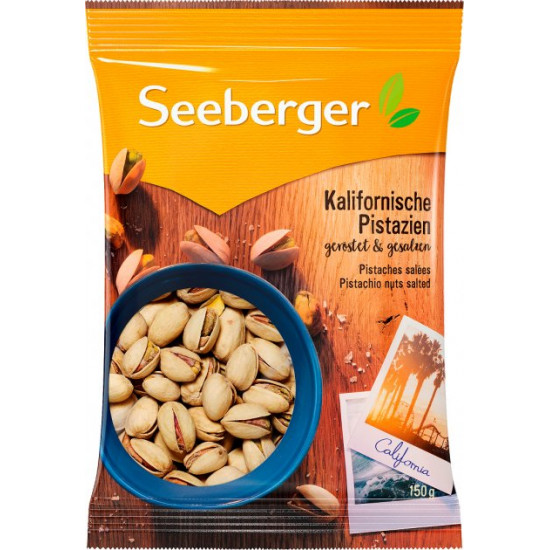 Фісташки каліфорнійські Seeberger смажені та підсолені 150 г (4008258041116) Фісташки каліфорнійські Seeberger смажені та підсолені 150 г (4008258041116)