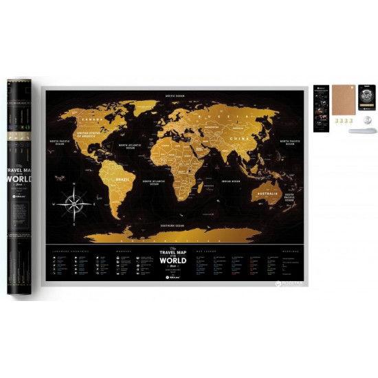 Скретч-карта світу 1DEA.me Travel Map Black World (BW) Скретч-карта світу 1DEA.me Travel Map Black World (BW)