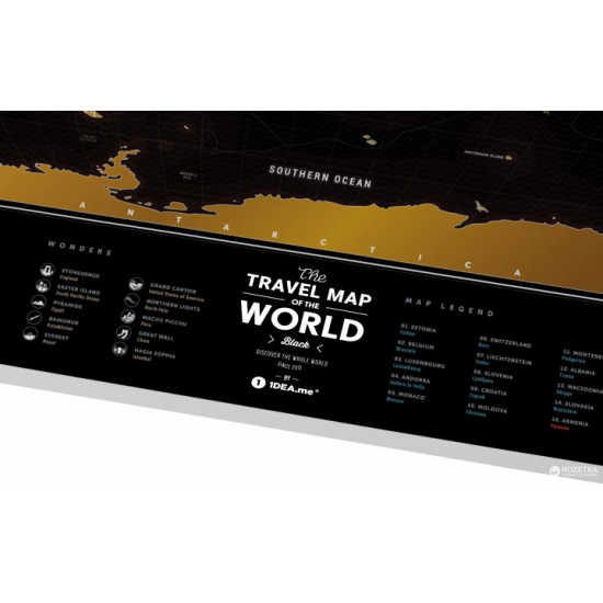 Скретч-карта світу 1DEA.me Travel Map Black World (BW) Скретч-карта світу 1DEA.me Travel Map Black World (BW)