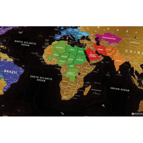 Скретч-карта світу 1DEA.me Travel Map Black World (BW) Скретч-карта світу 1DEA.me Travel Map Black World (BW)