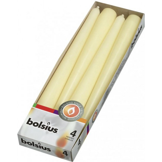 Конусна свічка Bolsius 245/24 коробка 4 шт Кремова (350905) Конусна свічка Bolsius 245/24 коробка 4 шт Кремова (350905)