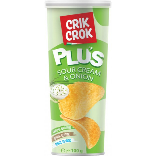 Чіпси Crik Crok Рlus Сметана з цибулею 100 г (8002085001776) Чіпси Crik Crok Рlus Сметана з цибулею 100 г (8002085001776)