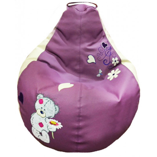 Children's beanbag pouf sportkreslo Teddy Eco leather size L 95*115cm lilac Children's beanbag pouf sportkreslo Teddy Eco leather size L 95*115cm lilac